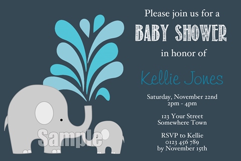 Elephant Baby shower invitation