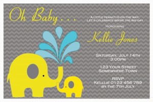 Elephant baby shower invitation
