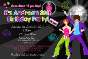 adult disco invite