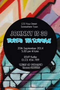 adult Graffiti Invitation