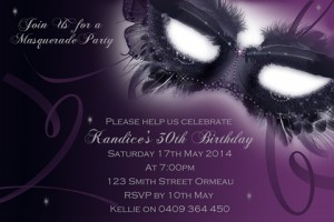purple Masquerade Invitation