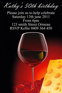 Red wine and cheese invite