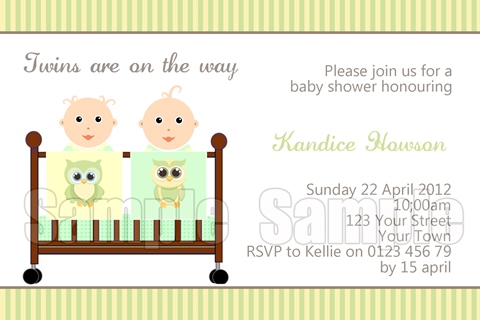 Twin baby shower invitation
