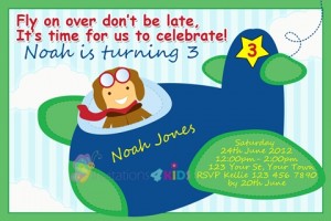boys plane birthday party invitation