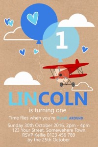 boys 1st birthday party plane aeroplane invitation