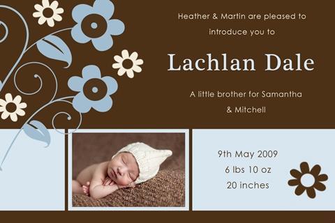boy Birth announcement and baby thank you