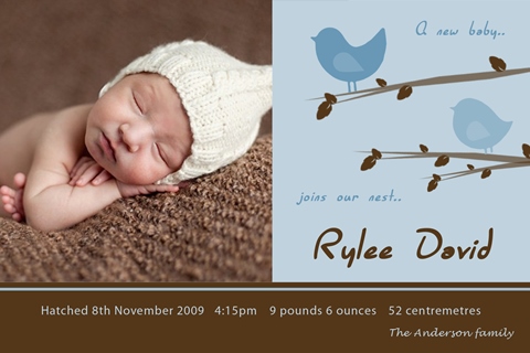 Boy Birth announcement and baby thank you