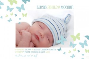 Boy Birth announcement and Baby thank you