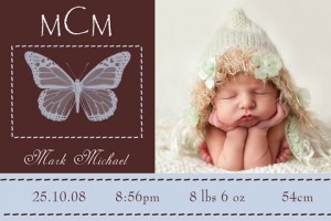 Birth announcement and thank you invite