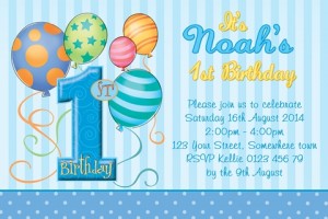 Boys 1st birthday invite, Boys 1st birthday invitation, boys blue balloon invitation