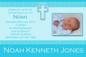 Boys christening baptism invitation