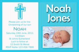 Boys christening baptism invitation