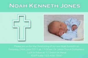 Boys christening baptism invitation