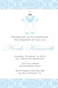 Boys christening and baptism invitation