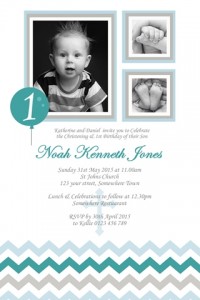 boys christening baptism invite and first birthday invitation