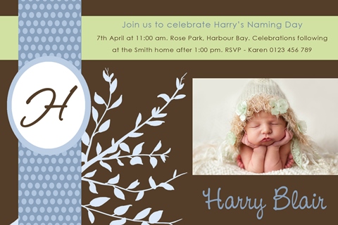 boys christening and baptism invitation