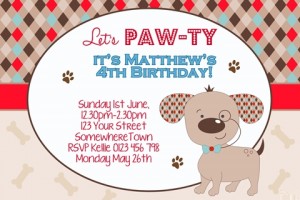 kids puppy dog birthday party invite