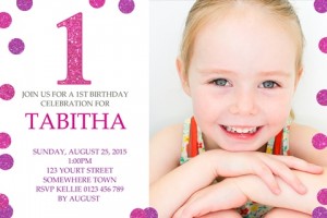 Girls 1st birthday invitation