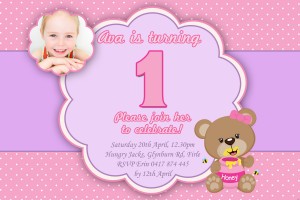 Girls first birthday invitation