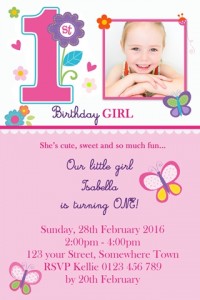 Girls first birthday invite