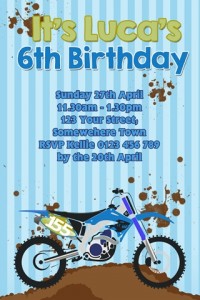 boys motor cross birthday party invitation