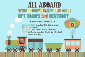 boys train invitation
