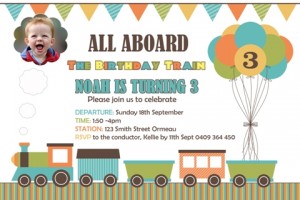 boys train invitation