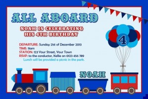 boys train invitation