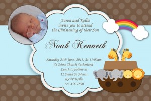 Boys christening baptism invitation