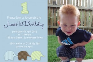 boys first birthday invitation, boys 1st birthday, elephant invitation