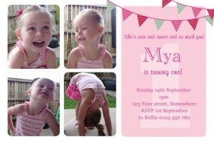 Girls first birthday invitation