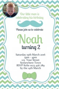 little man mustache birthday party invite