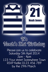 Geelong cats AFL invitation, invite