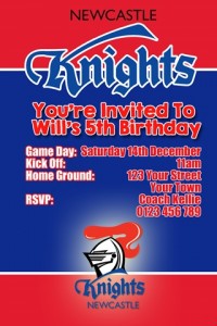 NRL knights NRL football invitation