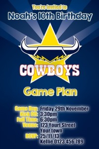 North Queensland Cowboys NRL football invitation