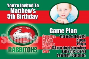 South Sydney Rabittohs football NRL invitation