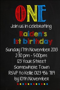boys chalkboard invitation
