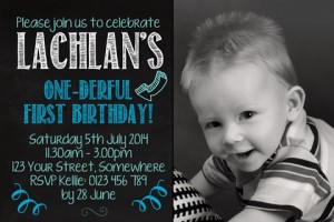 boys chalkboard invitation