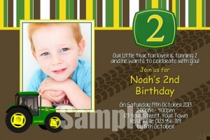 boys john deere tractor invitation