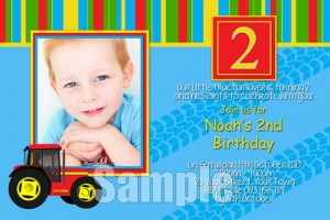 boys john deere tractor invitation