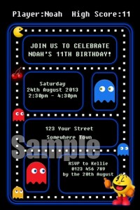 kids pacman invitation
