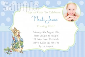 boys peter rabbit invitation