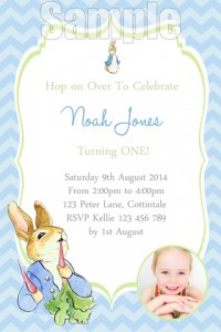 boys peter rabbit invitation