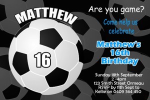 boys soccer football invitation