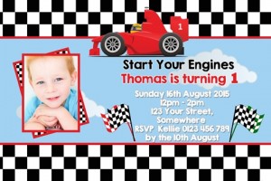 boys racing car redvinvitation