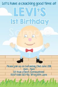 Humpty Dumpty boys birthday party invitation invite